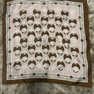 Tory Burch Pink and Brown Scarf